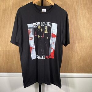 Delta Ringspun Mens Demi Lovato DJ Khaled 2018 Concert Tour Tee Black Large NWOT